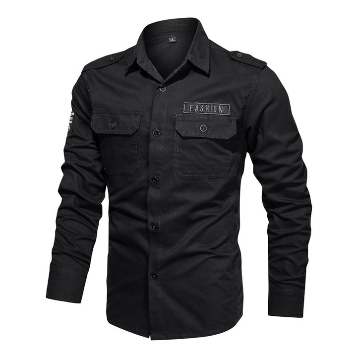 Herren nan Fieldshirt aus Baumwoll-Twill mit Schulterklappen und Klappentaschen Drune