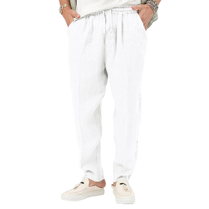 Herren Leichte Leinenhose mit elastischem Bund und praktischen Eingrifftaschen Drune