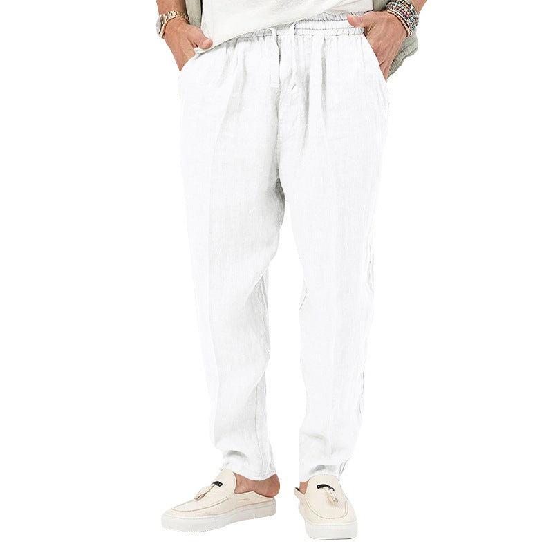 Herren Leichte Leinenhose mit elastischem Bund und praktischen Eingrifftaschen Drune