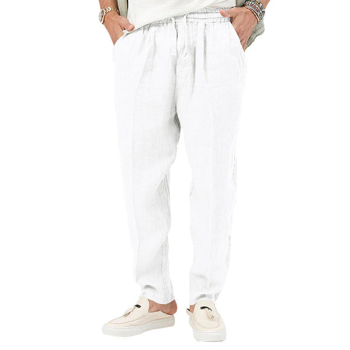 Herren Leichte Leinenhose mit elastischem Bund und praktischen Eingrifftaschen Drune