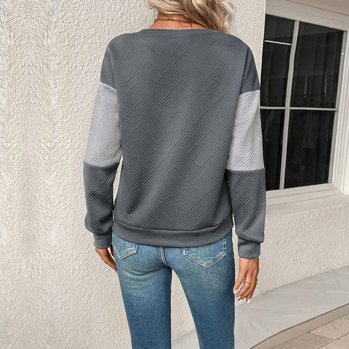 Damen lässiges Sweatshirt mit geometrischem Muster und trendigem Schnitt Drune