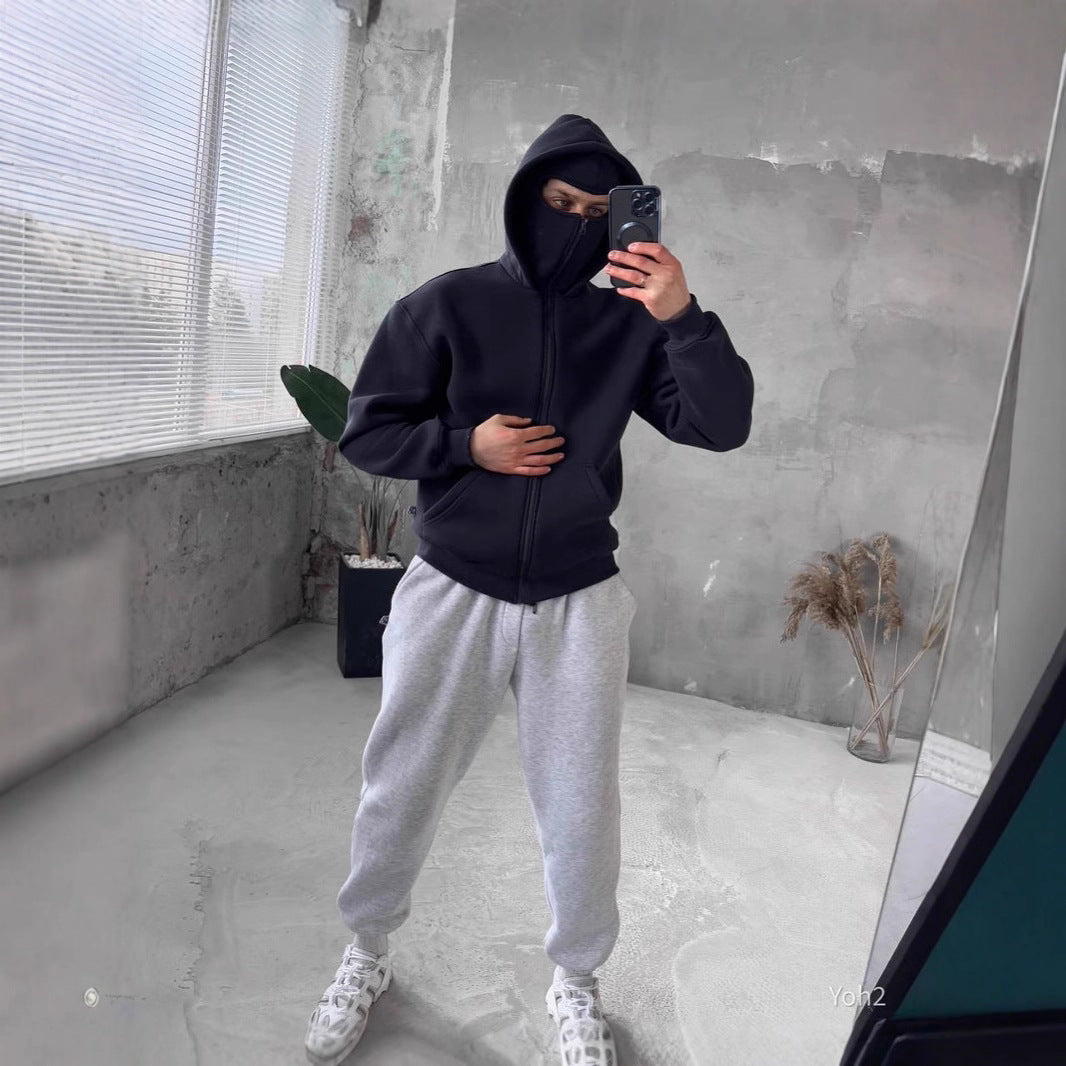 Damen Oversized Kapuzenjacke mit Reißverschluss und Kängurutaschen Drune