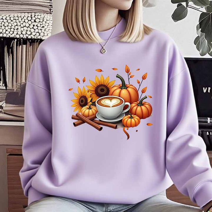 Damen Sweatshirt mit herbstlichem Motiv und besonderem Druck Drune