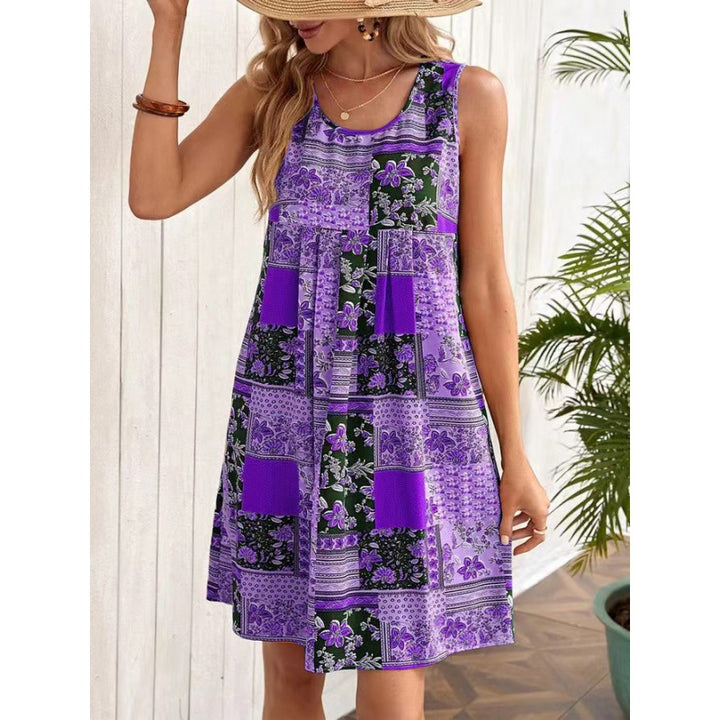 Damen luftiges Sommerkleid mit Patchwork-Design Drune