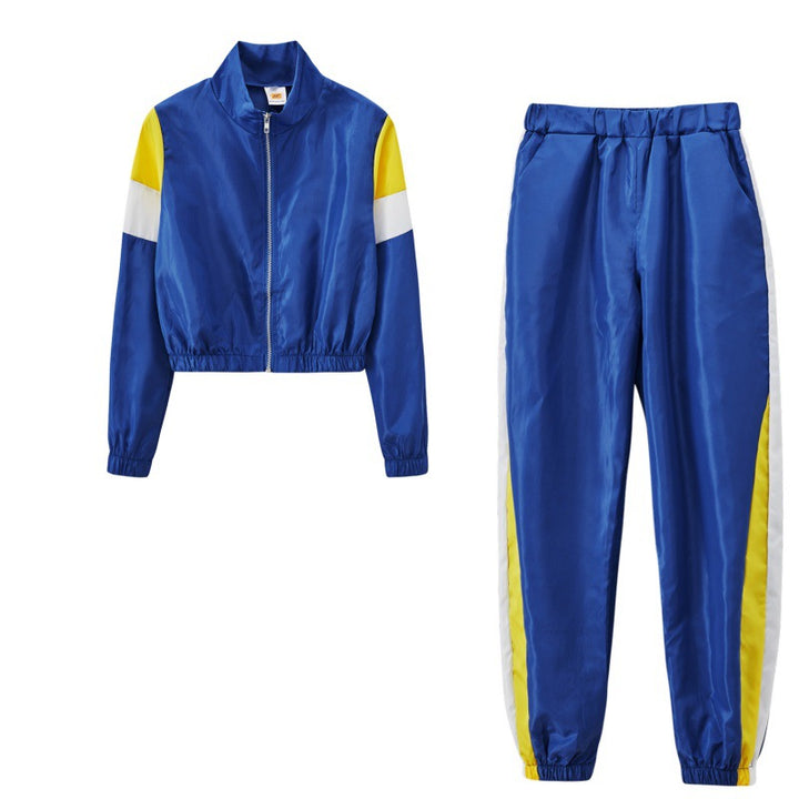 Damen Sportliches Trackset mit colorblock Design und elastischem Bund Drune