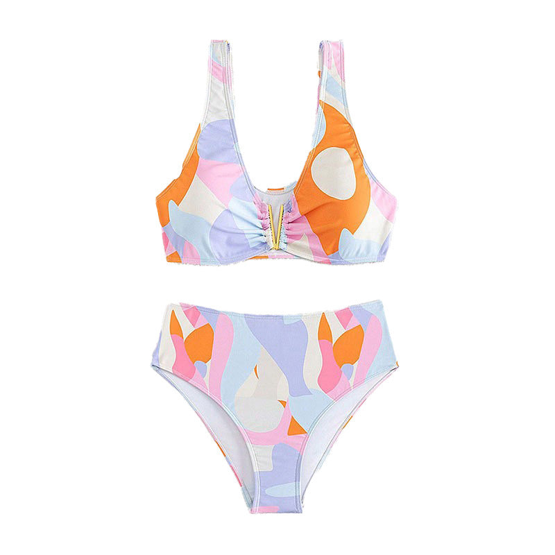 Damen Bikini-Set mit verspieltem Schnitt und hohem Taillendesign Drune