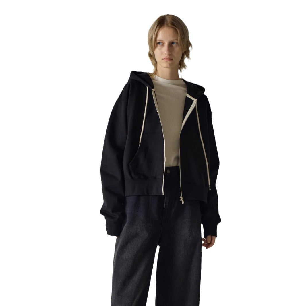 Damen Kapuzen-Sweatjacke mit Reißverschluss und seitlichen Taschen Drune