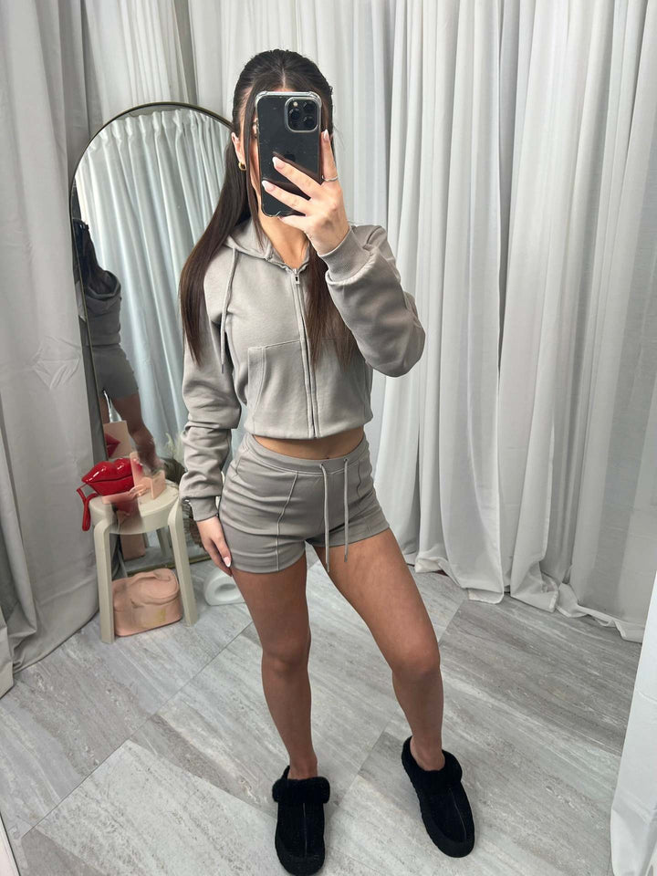 Damen Sportliches Kurzset mit Kapuze Drune