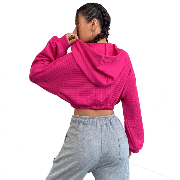 Damen cropped Hoodie mit strukturiertem Design Drune