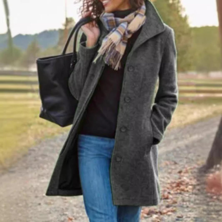 Damen elegante Wollmantel Drune