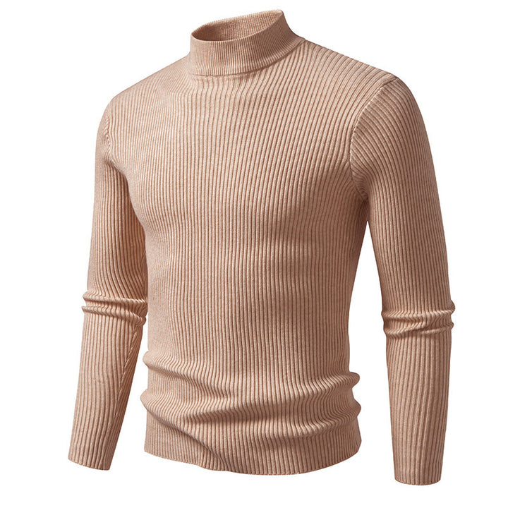 Herren eleganter Rollkragenpullover aus feinem Rippstrick Drune