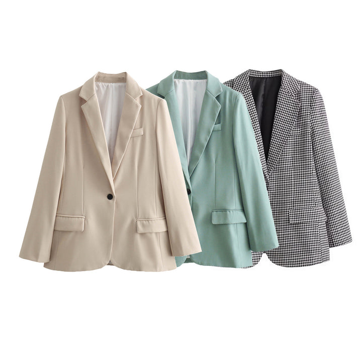 Damen elegante Blazerjacke mit modernem Schnitt und praktischen Taschen Drune
