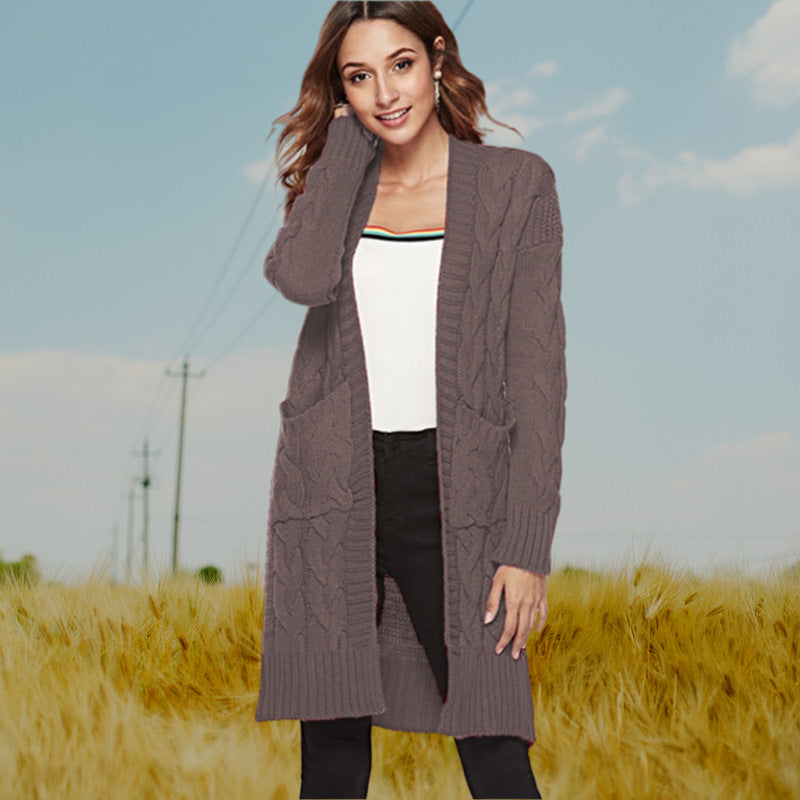 Damen Grobstrick-Cardigan mit Zopfmuster und praktischen Taschen Drune