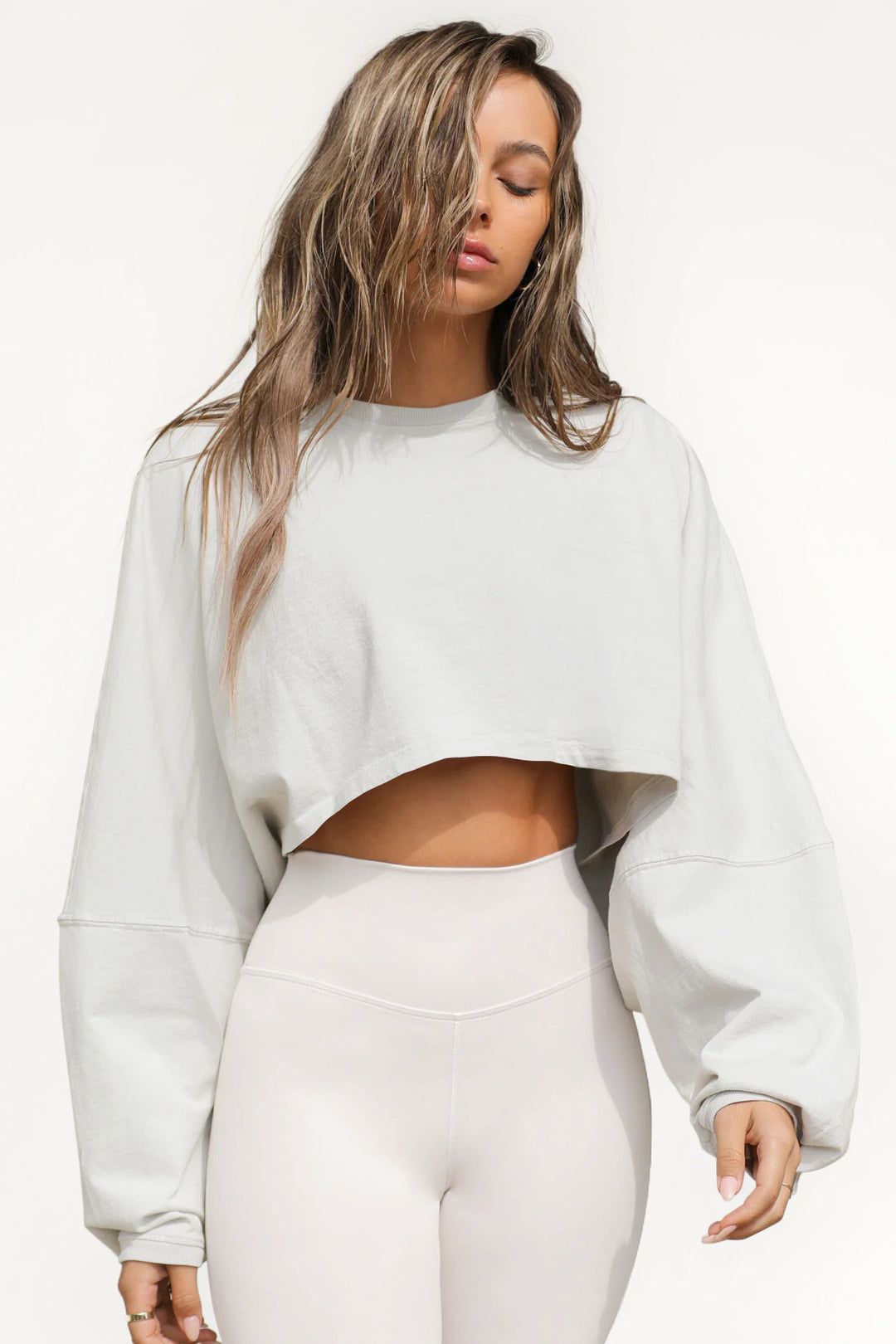 Damen lässiger Crop-Pullover Drune