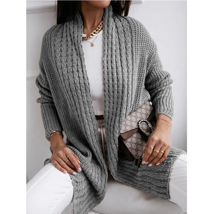 Damen Grobstrick Cardigan mit offenem Schnitt und modischem Strukturdesign Drune
