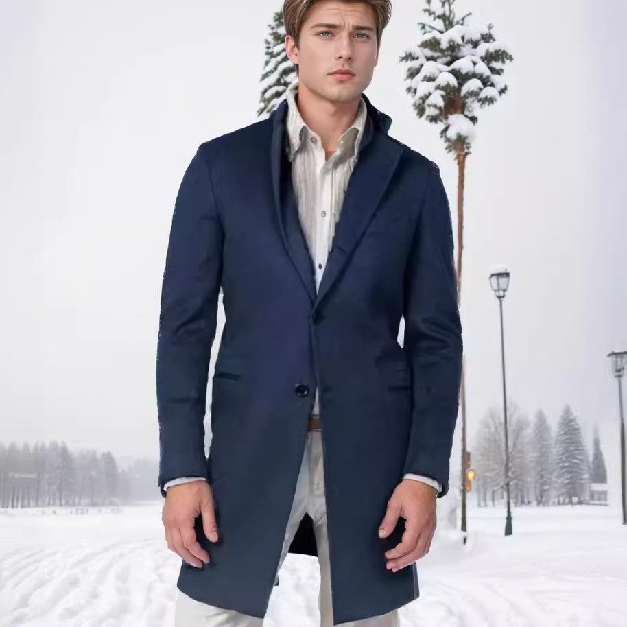 Herren eleganter, langer Wollblazer Drune