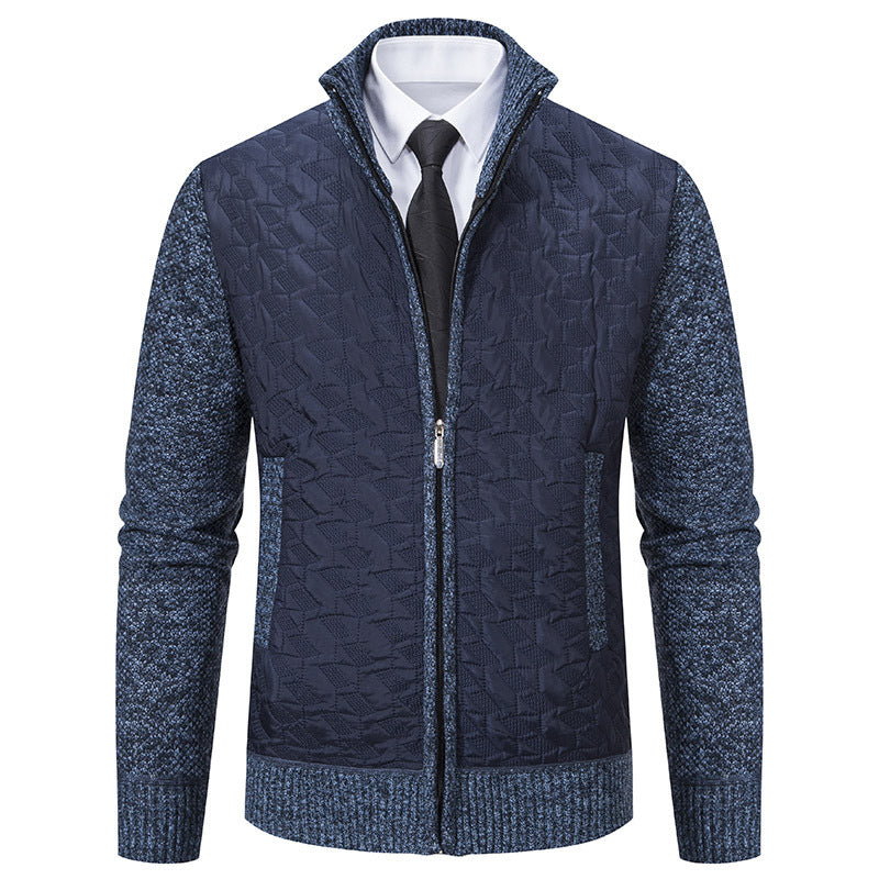 Herren stylische Strickjacke mit Steppdesign Drune