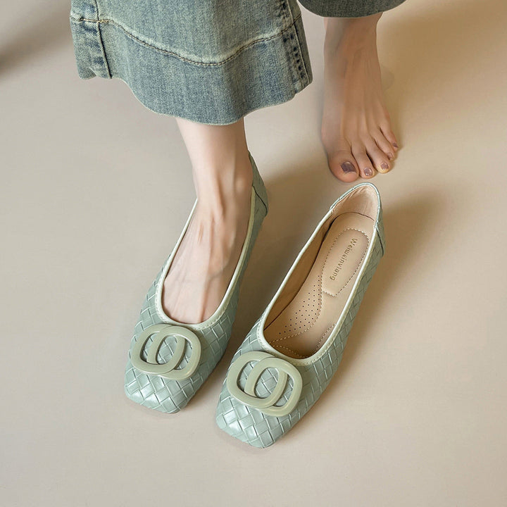 Damen Ballerinas mit schickem Reliefmuster und modischem Schnallenakzent Drune