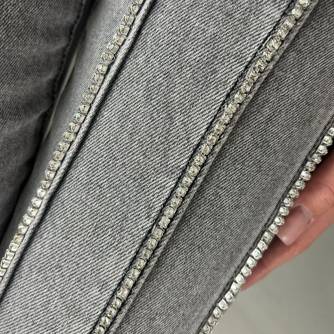 Damen Glamouröse Jeans mit funkelnden Applikationen Drune