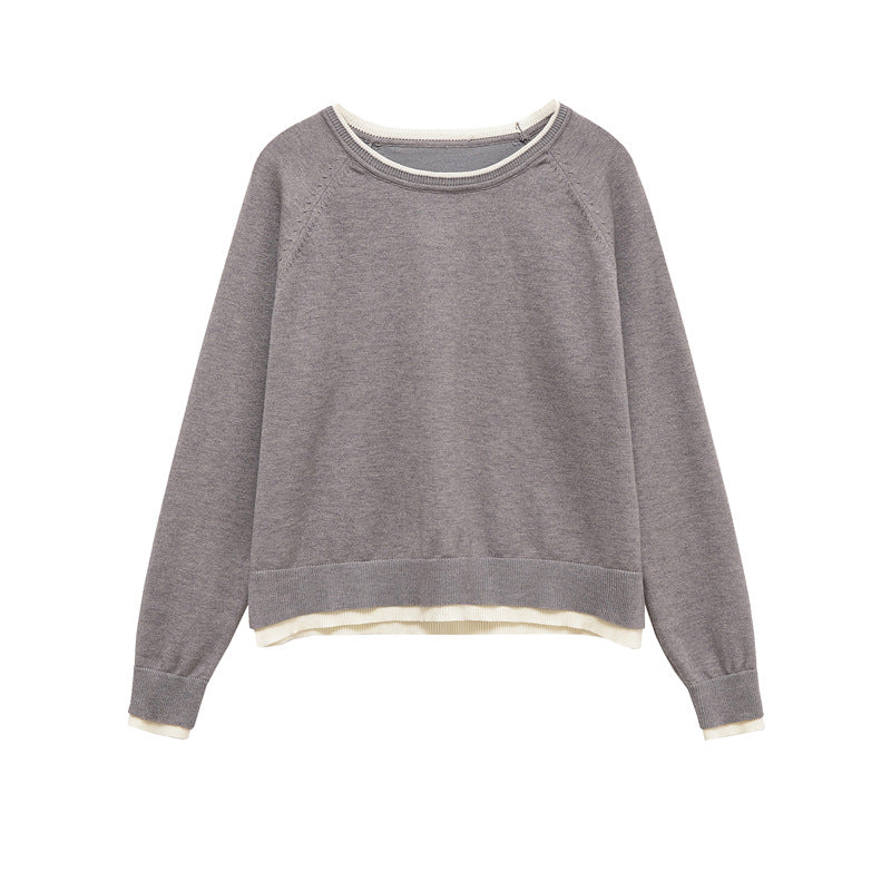 Damen modischer Sweatshirt mit doppellagigem Design Drune