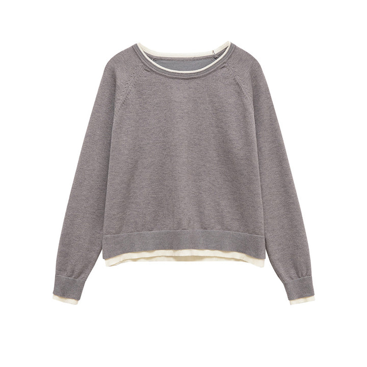Damen modischer Sweatshirt mit doppellagigem Design Drune