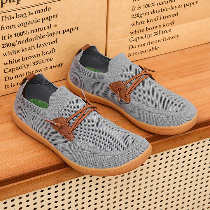 Herren gestrickter Mokassin-Slipper mit elastischem Schaft, Zierösen und stoßdämpfender Flexsohle Drune