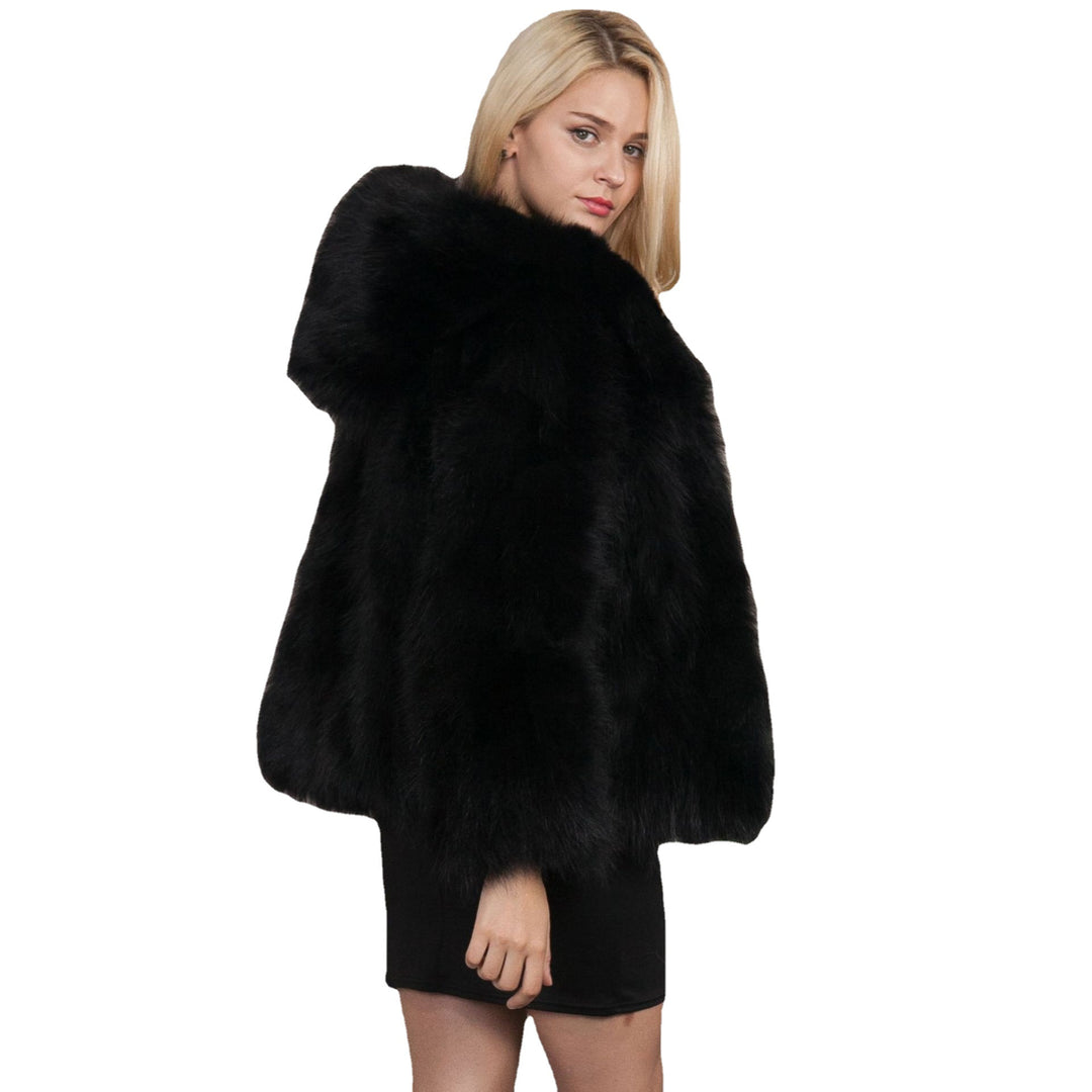 Damen elegante, kuschelige Pelzmantel Drune
