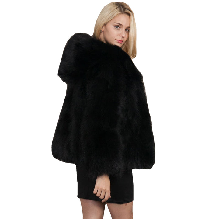 Damen elegante, kuschelige Pelzmantel Drune