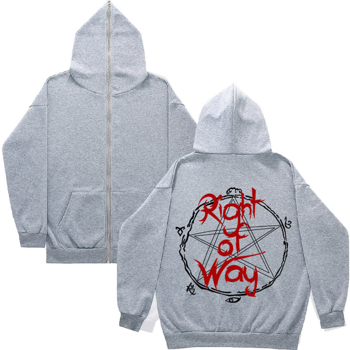 Damen Kapuzenjacke mit einzigartigem grafischem Design und Reißverschluss Drune