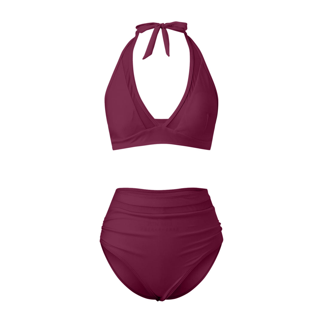 Damen Hochtailliertes Bademoden-Set mit stylischem Haltertop Drune