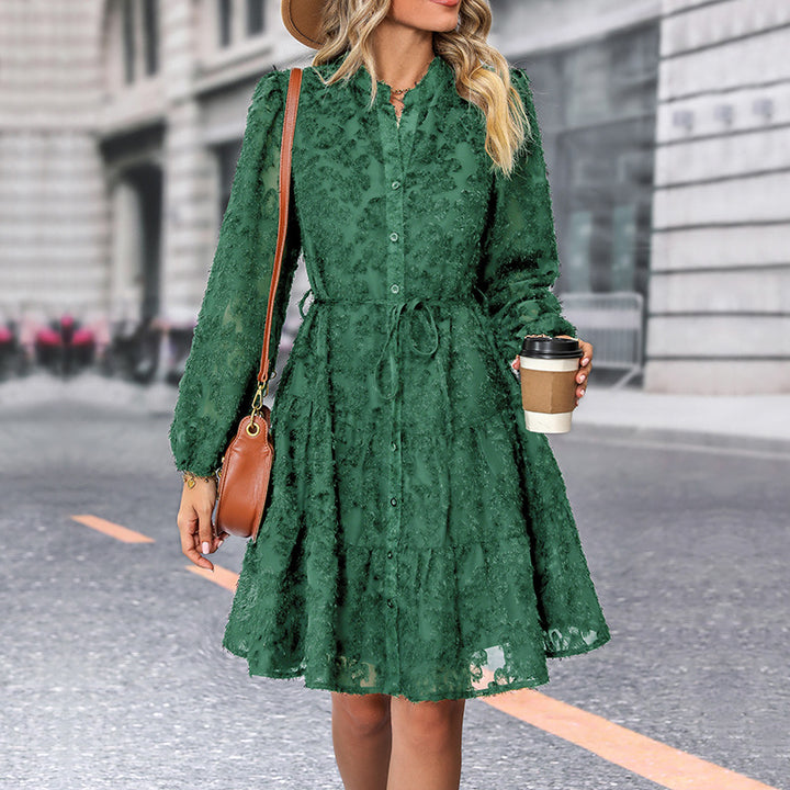 Damen Blusenkleid mit hochgeschlossener Leiste und verspieltem Design Drune