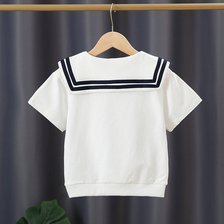Mädchen Matrosen-T-Shirt mit Schleifendetail Drune