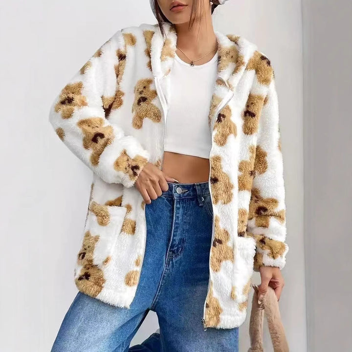 Damen Kuscheljacke mit lässigem Teddyfell Drune