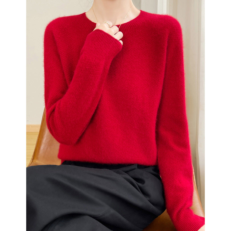 Damen Feinstrickpullover mit lockerer Passform und elegantem Rundhalsausschnitt Drune