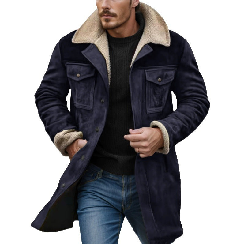 Herren Lammfelljacke im lässigen Utility-Stil mit großzügigen Taschen Drune