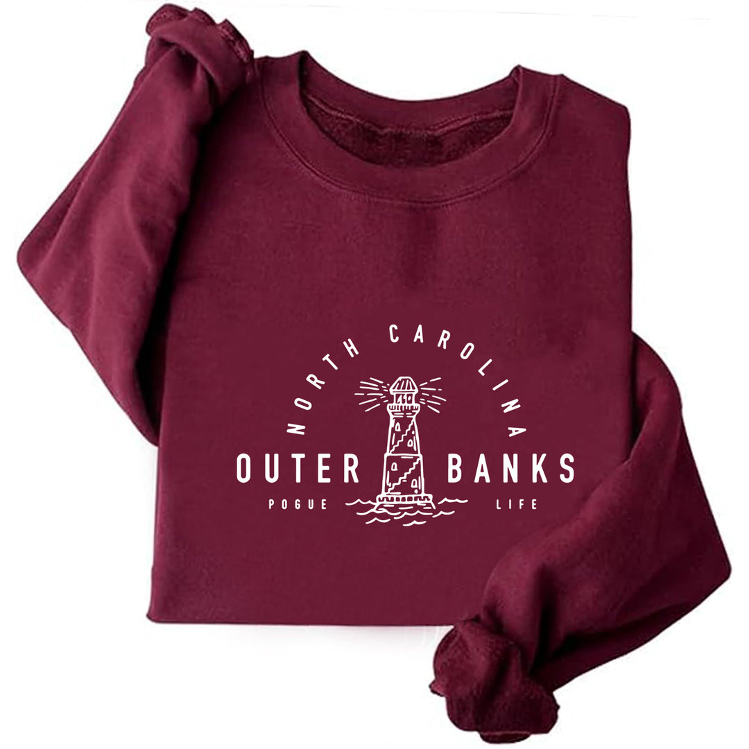 Damen Sweatshirt mit maritimem Leuchtturm-Motiv und lässigem Schnitt Drune
