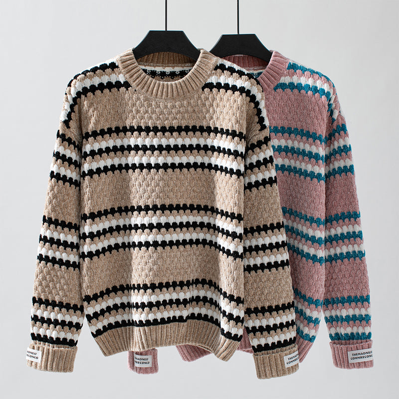 Drune | Gestreifter Strickpullover Mit Modernem Stil