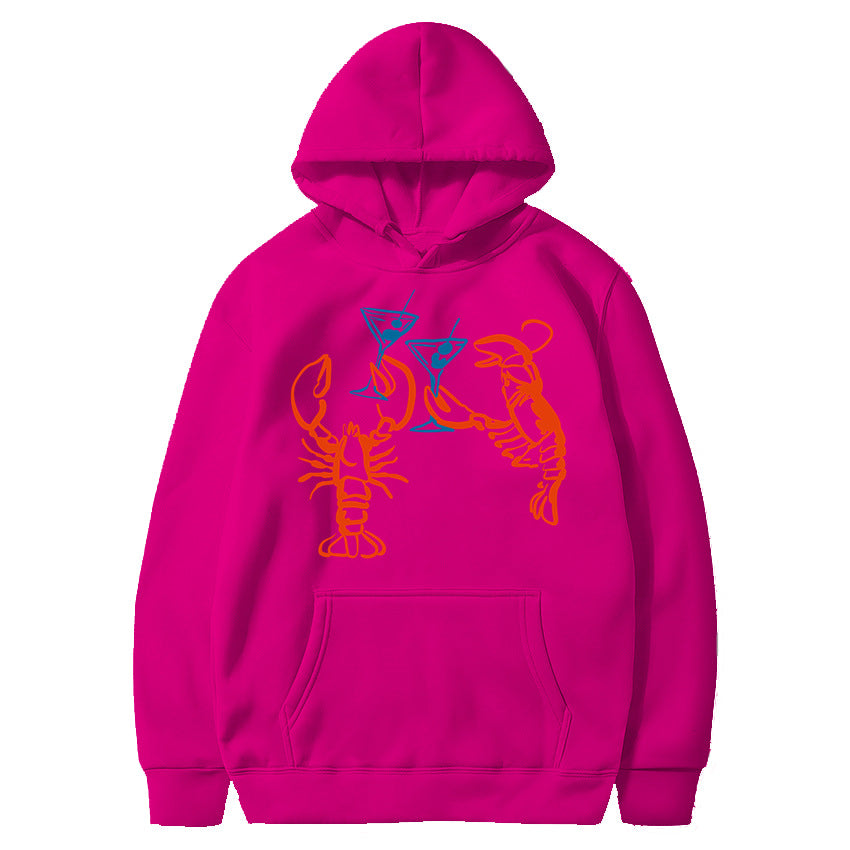 Damen Kapuzenpullover mit rauflustigem Hummer-Motiv Drune