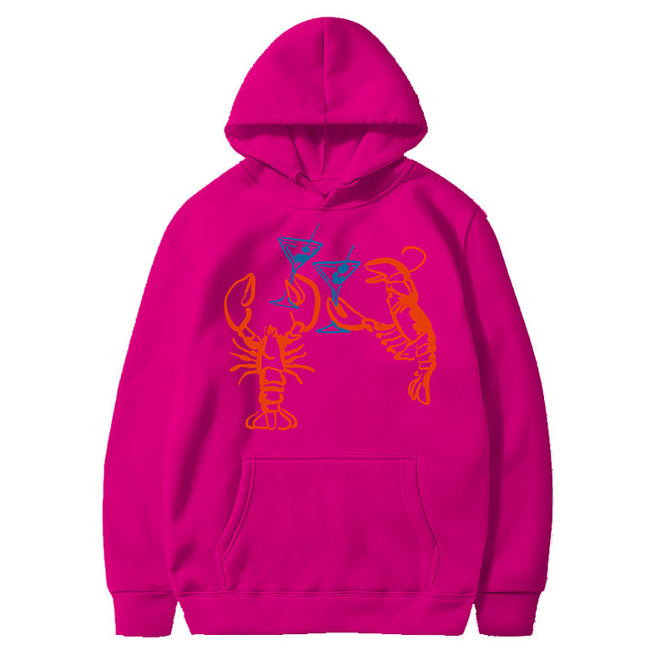 Damen Kapuzenpullover mit rauflustigem Hummer-Motiv Drune