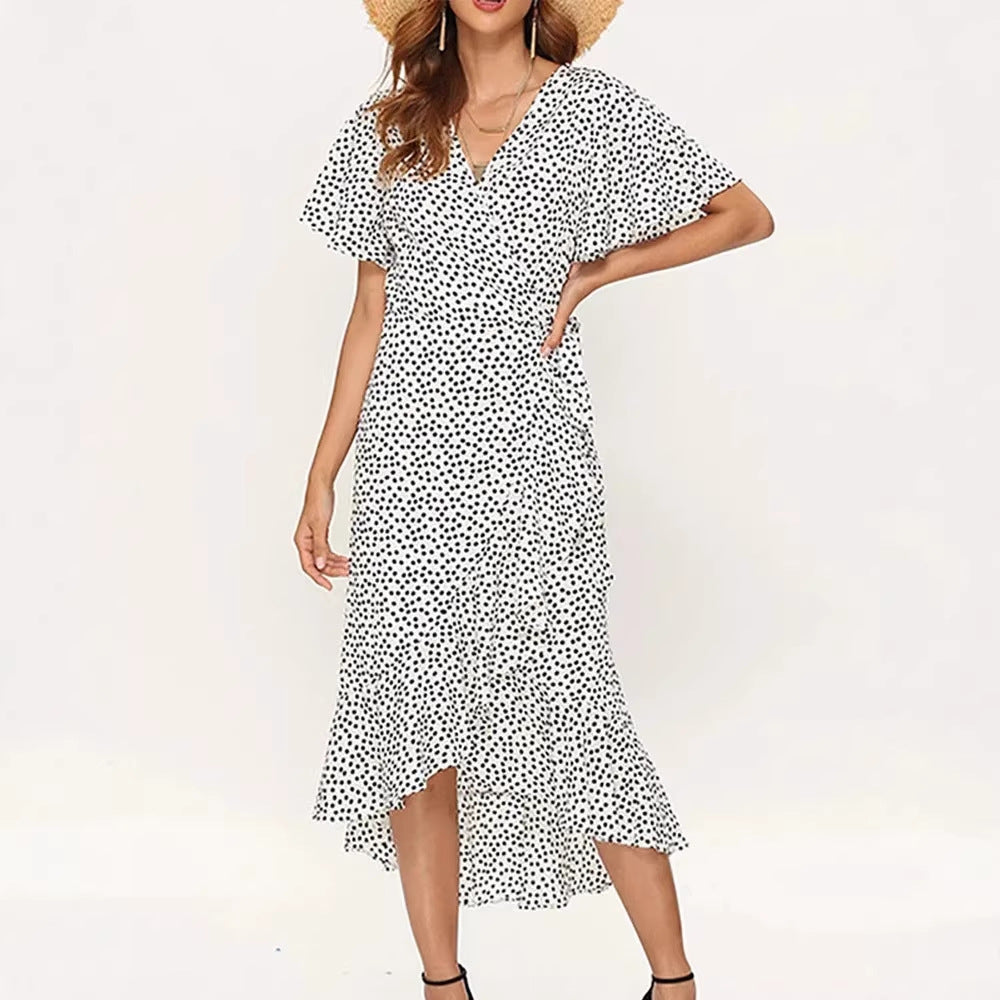 Damen Maxikleid mit floralem Design und schwingendem Saum Drune