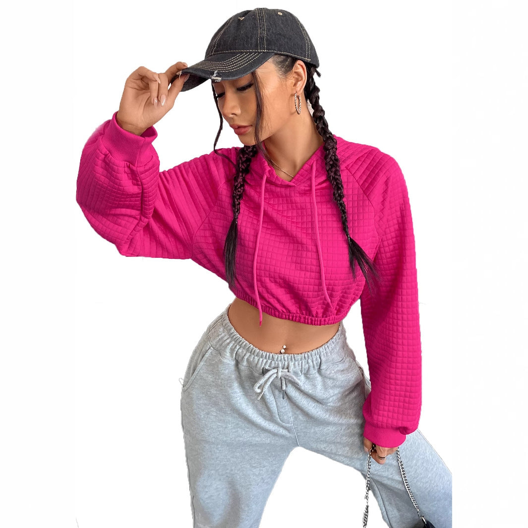Damen cropped Hoodie mit strukturiertem Design Drune