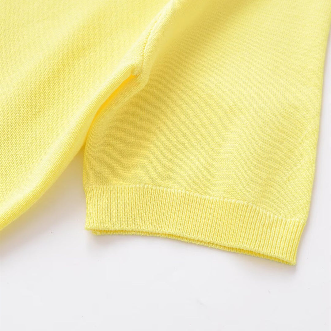 Damen Kurzarm-V-Ausschnitt Pullover Drune