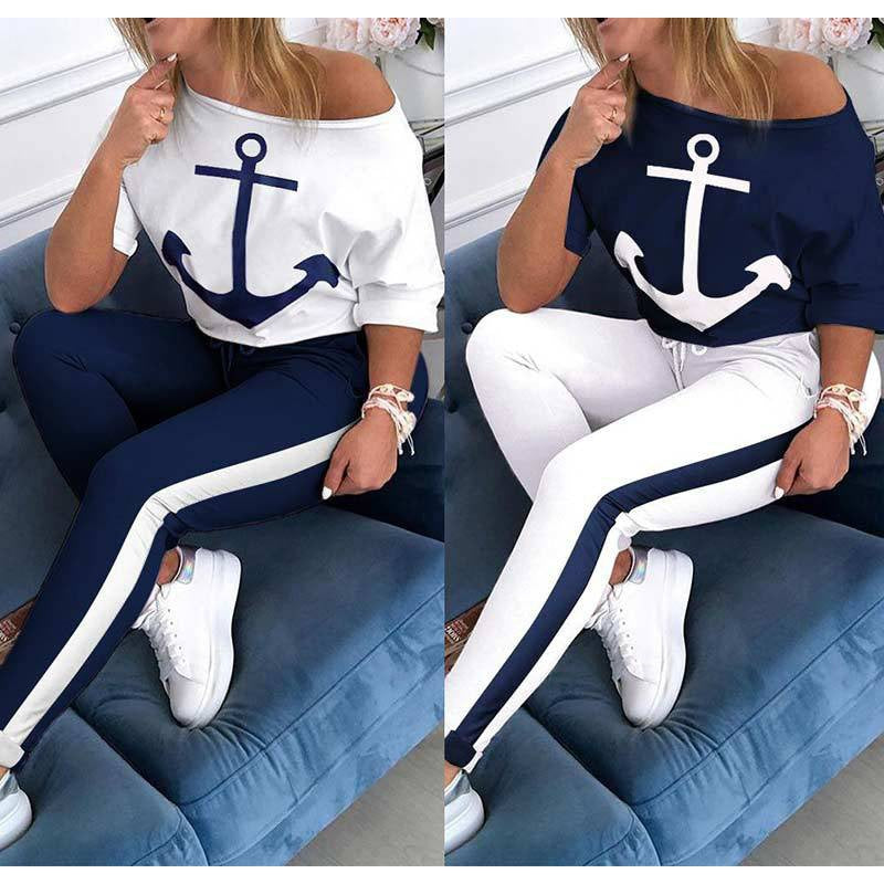 Damen lässiges Sweatshirt und sportliche Leggings Set Drune