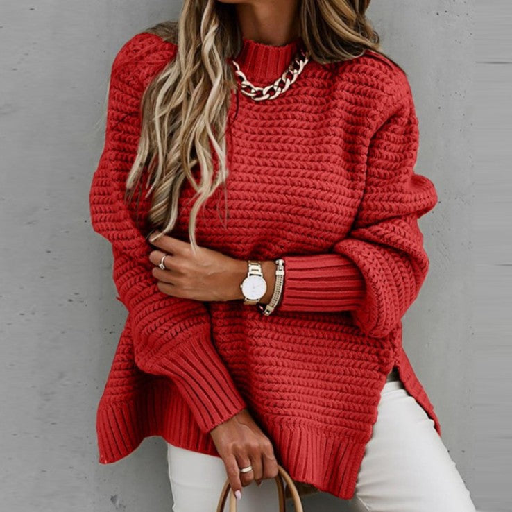 Damen kuscheliger Strickpullover mit strukturiertem Muster und weitem Schnitt Drune