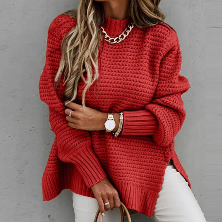 Damen kuscheliger Strickpullover mit strukturiertem Muster und weitem Schnitt Drune