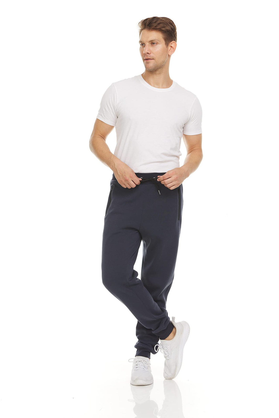 Damen nan taillierte Jogginghose mit seitlichen Reißverschlusstaschen, Kordelzug und schmalem Beinabschluss Drune