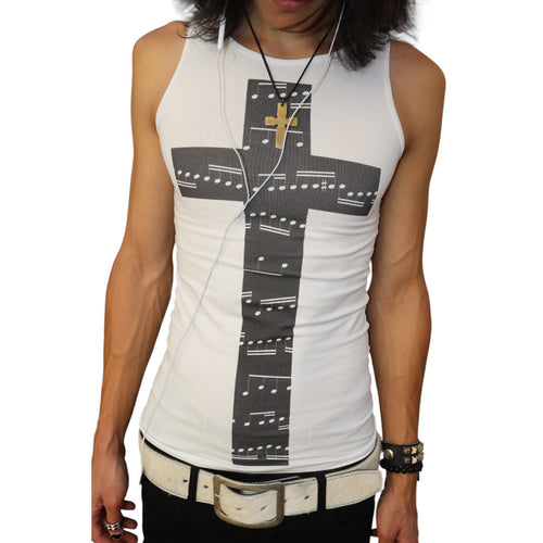Damen Tanktop mit kreativem Noten-Design und figurbetontem Schnitt Drune