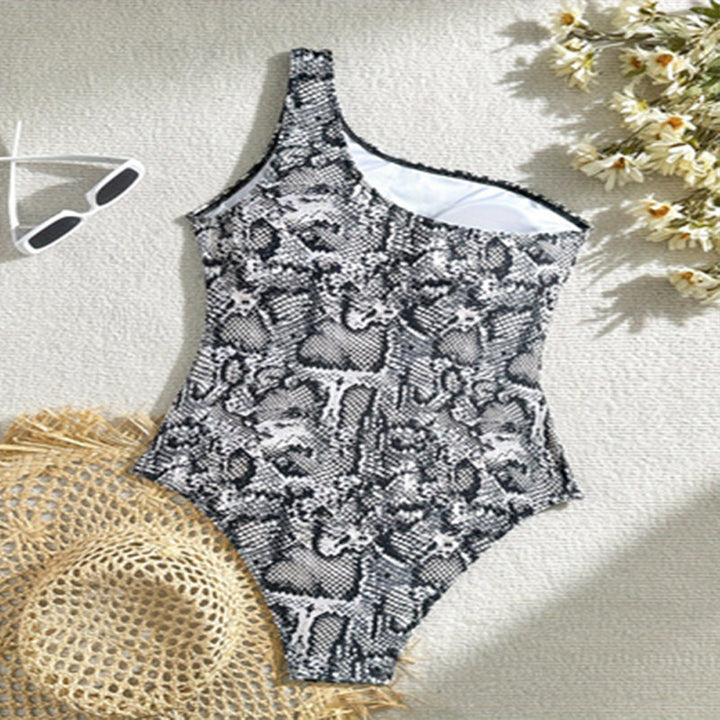 Damen Eleganter Einteiler Badeanzug mit asymmetrischem Schnitt Drune