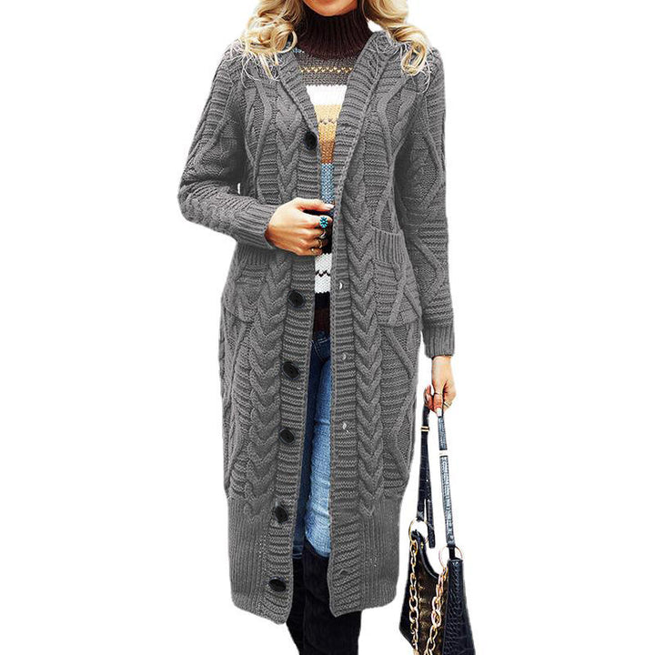 Damen Großer Strick-Cardigan mit aufwendigem Zopfmuster und praktischen Taschen Drune