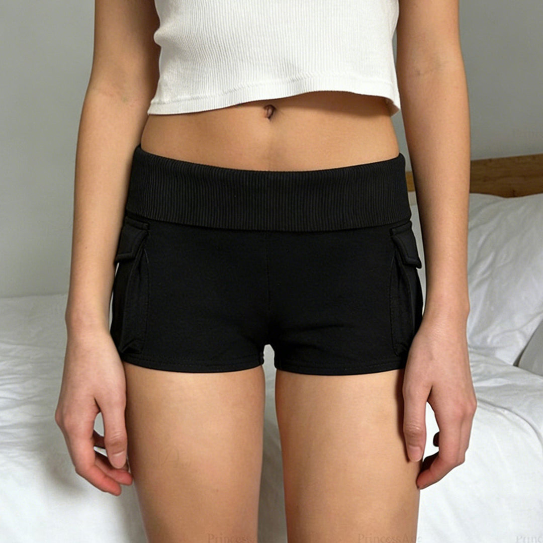 Damen Modische Shorts mit praktischen Taschen und hohem Bund Drune